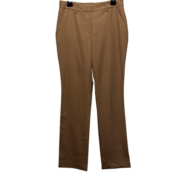 Reformation Womens Camel Trousers Size 8 Wool Blend Straight Leg Pants - Picture 1 of 7